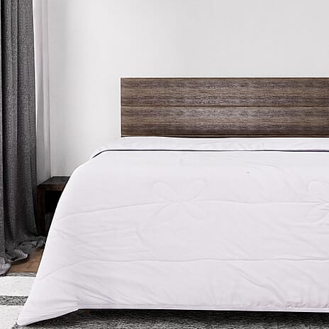 Bamboo Patterned Comforter and Duvet (Size 200x1 cm) - White & White
