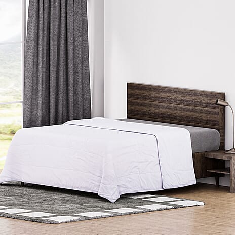 Bamboo Patterned Comforter and Duvet (Size 225x1 cm) - White & White