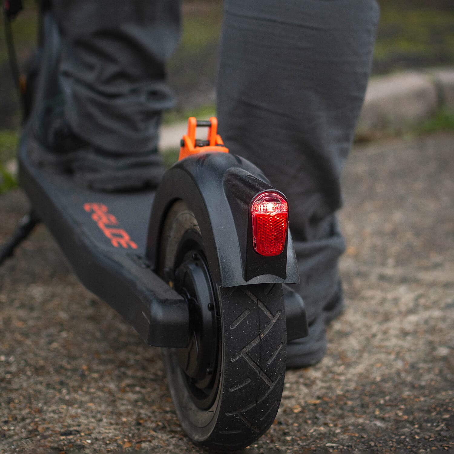 E Glide Foldable Electric Scooter (18 Miles on Single Charge) - Orange & Black