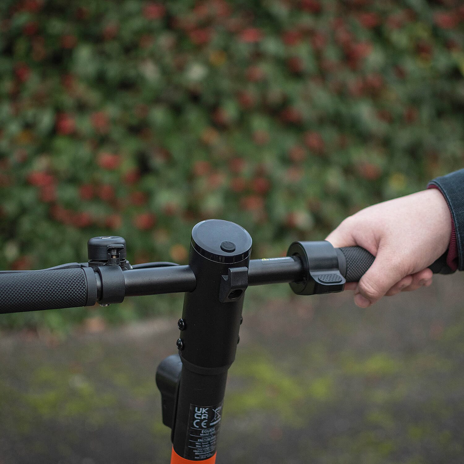 E Glide Foldable Electric Scooter (18 Miles on Single Charge) - Orange & Black