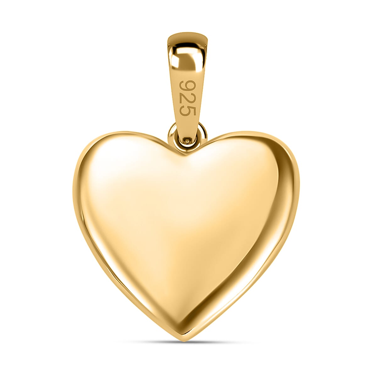 Diamond Heart Pendant in 18K Yellow Gold Vermeil Plated Sterling Silver