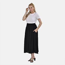 TAMSY Smocked Waist Women's Culottes Trousers