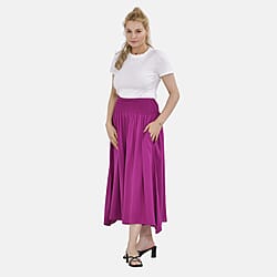 TAMSY Smocked Waist Women's Culottes Trousers