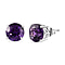 AAA Amethyst Solitaire Earrings in Platinum Overlay Sterling Silver 5.00 Ct.