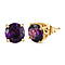 AAA Amethyst Solitaire Stud Earrings in 18K Vermeil Yellow Gold Plated Sterling Silver 5.04 Ct