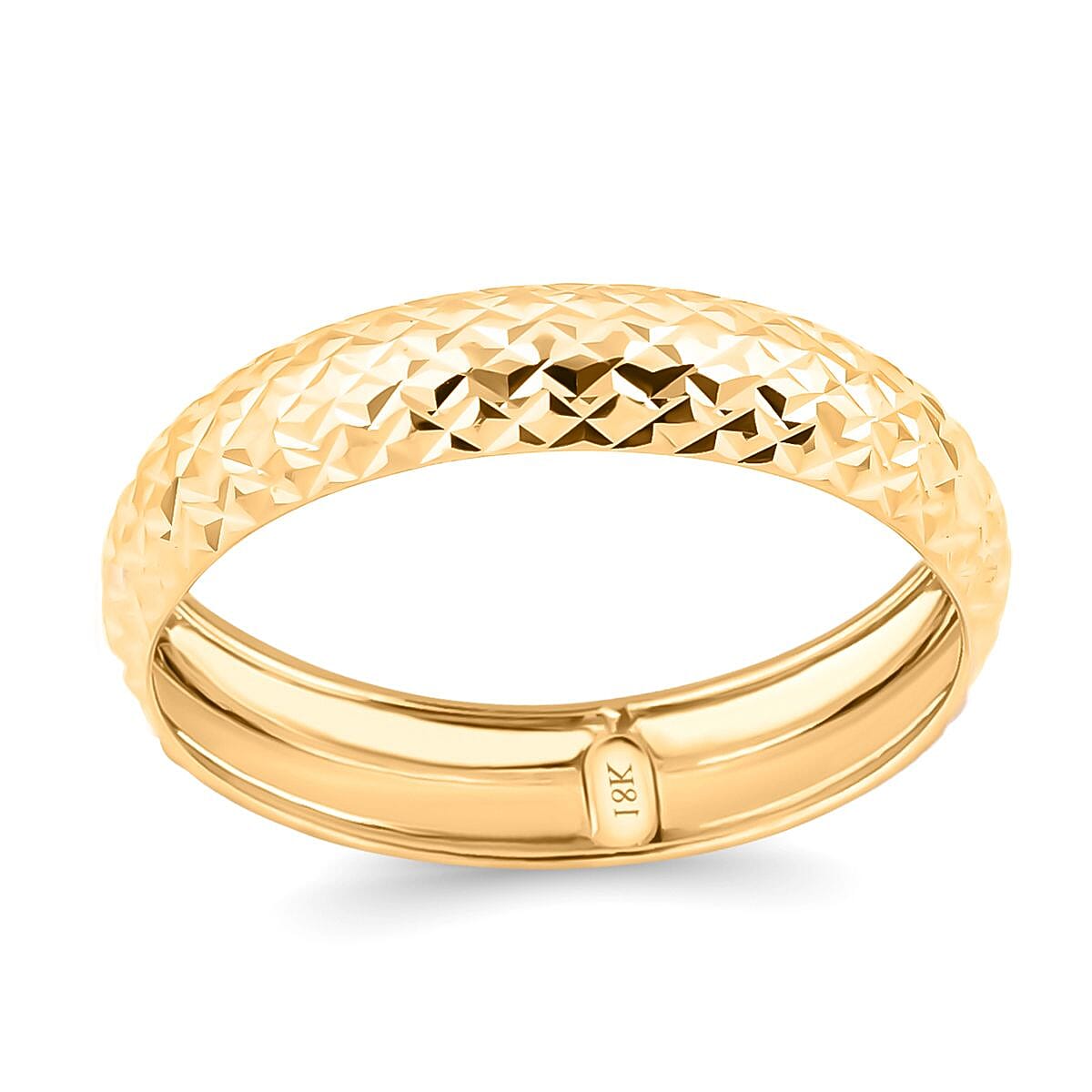 Royal Bali Collection - 18K Yellow Gold Diamond Cut Band Ring