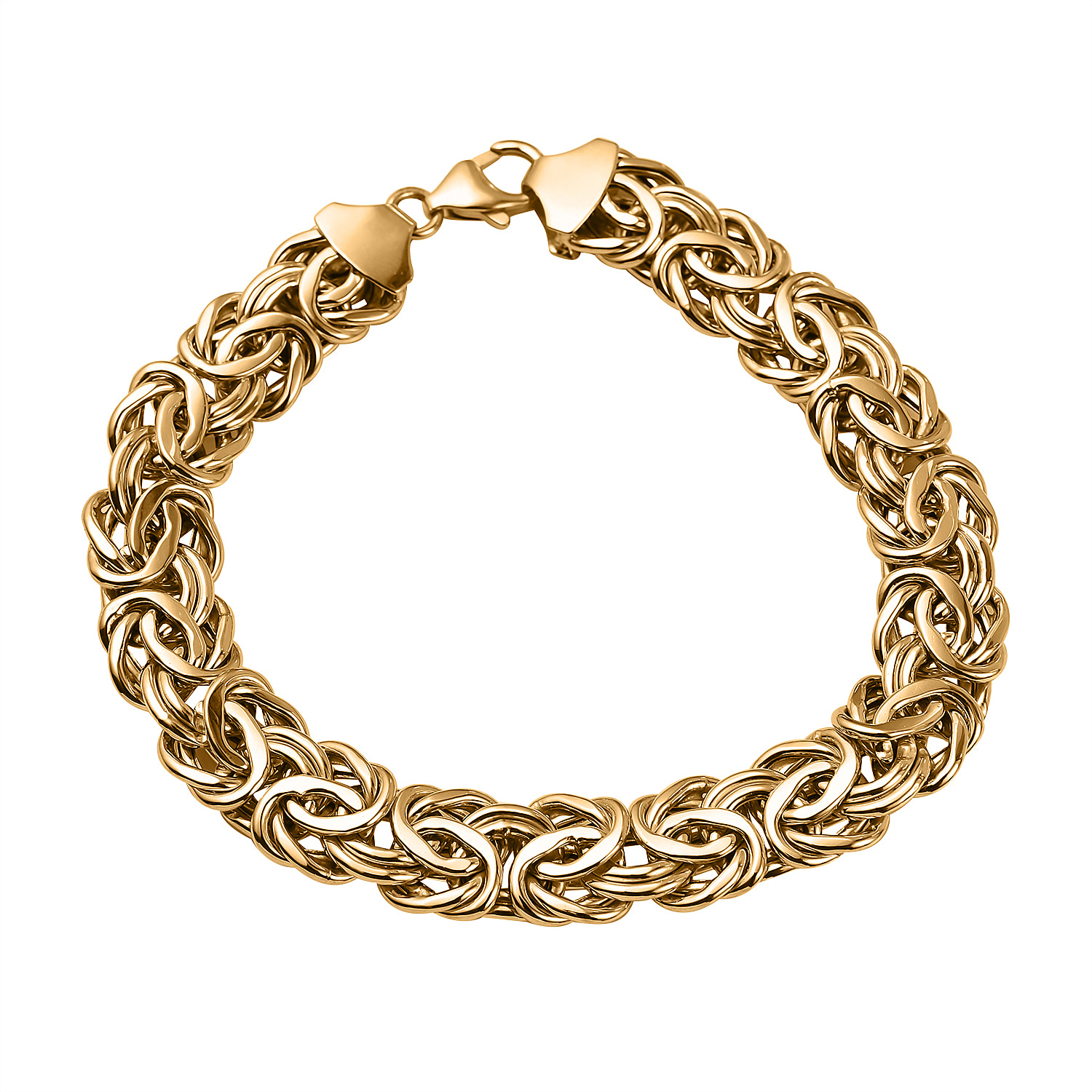 9K Yellow Gold Handmade Byzantine Bracelet (Size - 8),  Gold Wt. 14.30 Gms.