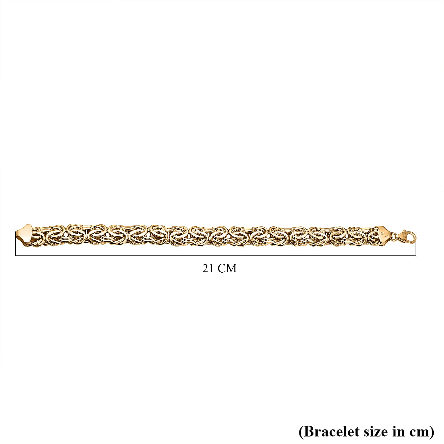 9K Yellow Gold Handmade Byzantine Bracelet (Size - 8),  Gold Wt. 14.30 Gms.