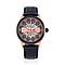 WILLIAM HUNT 5 ATM Water Resistant Automatic Movt. Watch in Rose Gold Tone with Black Leather Strap