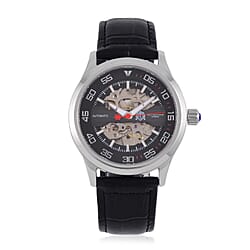 WILLIAM HUNT 5 ATM Water Resistant Automatic Movt. Watch in Gold Tone with Green Leather Strap