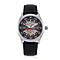 WILLIAM HUNT 5 ATM Water Resistant Automatic Movt. Watch in Silver Tone with Black Leather Strap
