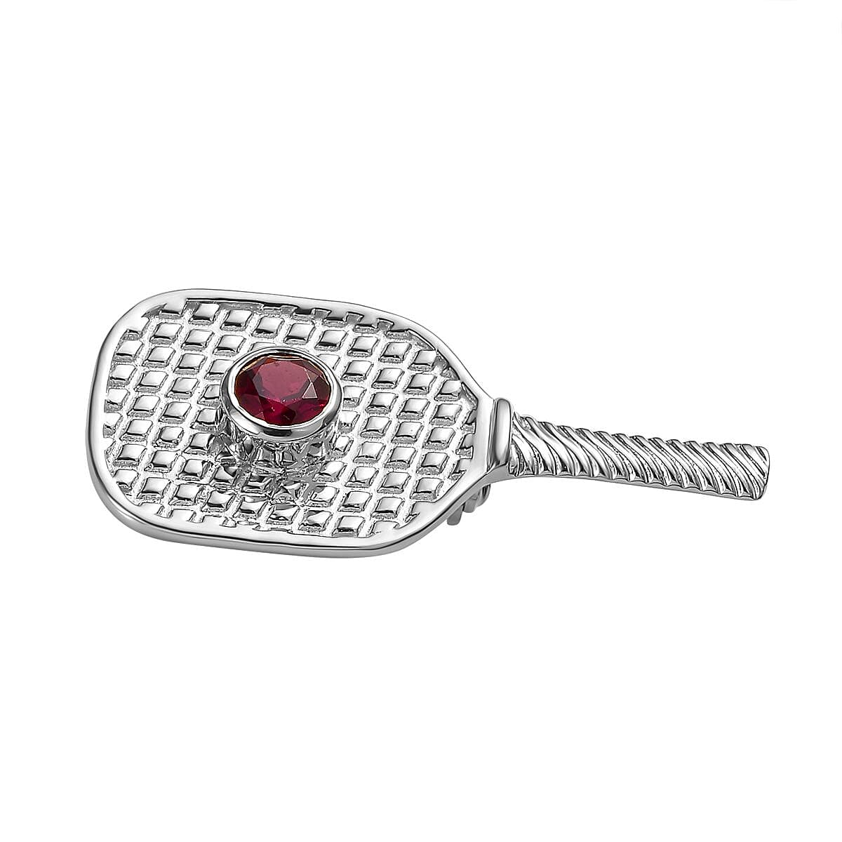 Rhodolite Garnet  Brooch in Platinum Overlay Sterling Silver 0.99 ct,  Silver Wt. 6.52 Gms  0.986  Ct.
