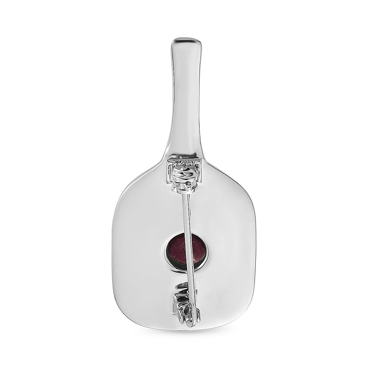 Rhodolite Garnet  Brooch in Platinum Overlay Sterling Silver 0.99 ct,  Silver Wt. 6.52 Gms  0.986  Ct.