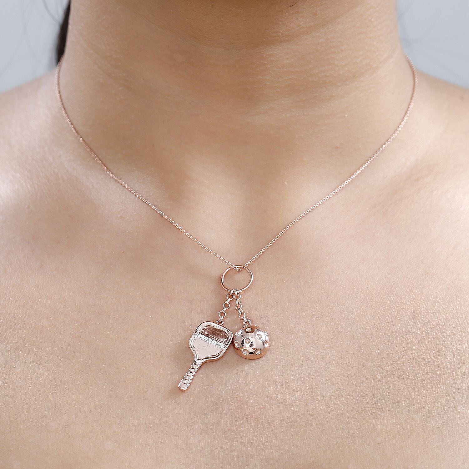 Moissanite  Keychain in Vermeil RG Sterling Silver 0.07 ct  0.070  Ct.