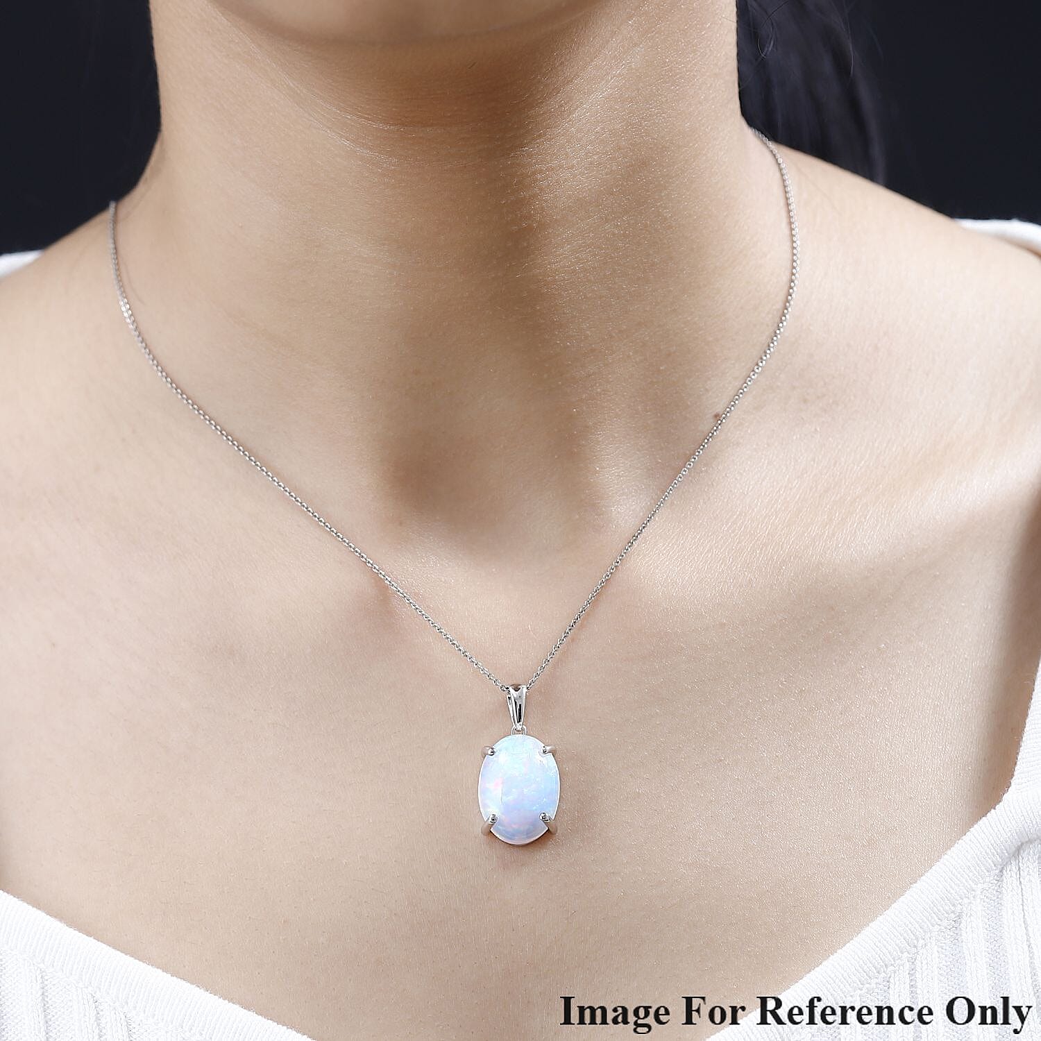 RHAPSODY- 950 Platinum AAAA Ethiopian Welo Opal Solitaire Pendant 9.17 Ct, Platinum Wt 3.90 GM