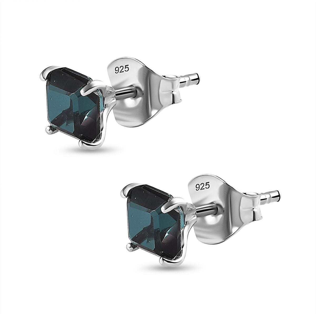 Alexandrite Triplet Quartz Stud Earrings in Platinum Overlay Sterling Silver 2.59 Ct