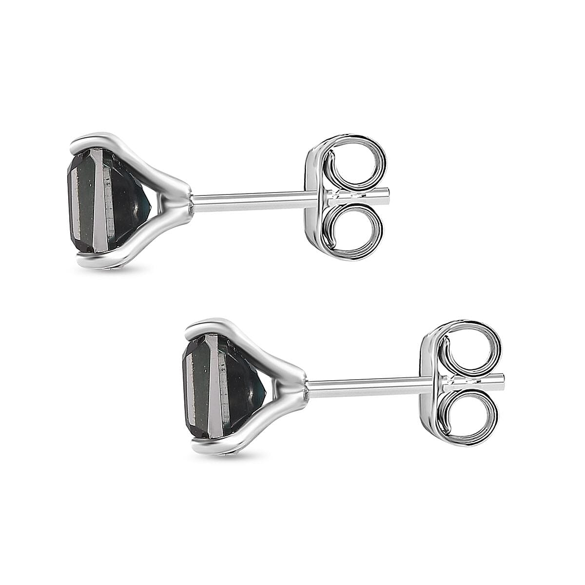 Alexandrite Triplet Quartz Stud Earrings in Platinum Overlay Sterling Silver 2.59 Ct