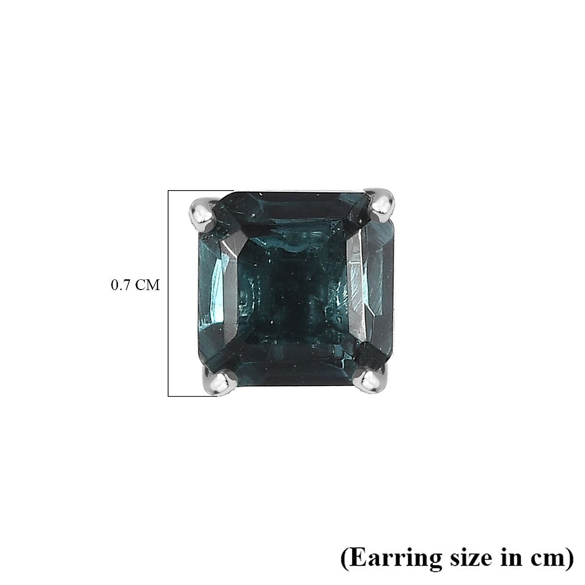 Alexandrite Triplet Quartz Stud Earrings in Platinum Overlay Sterling Silver 2.59 Ct