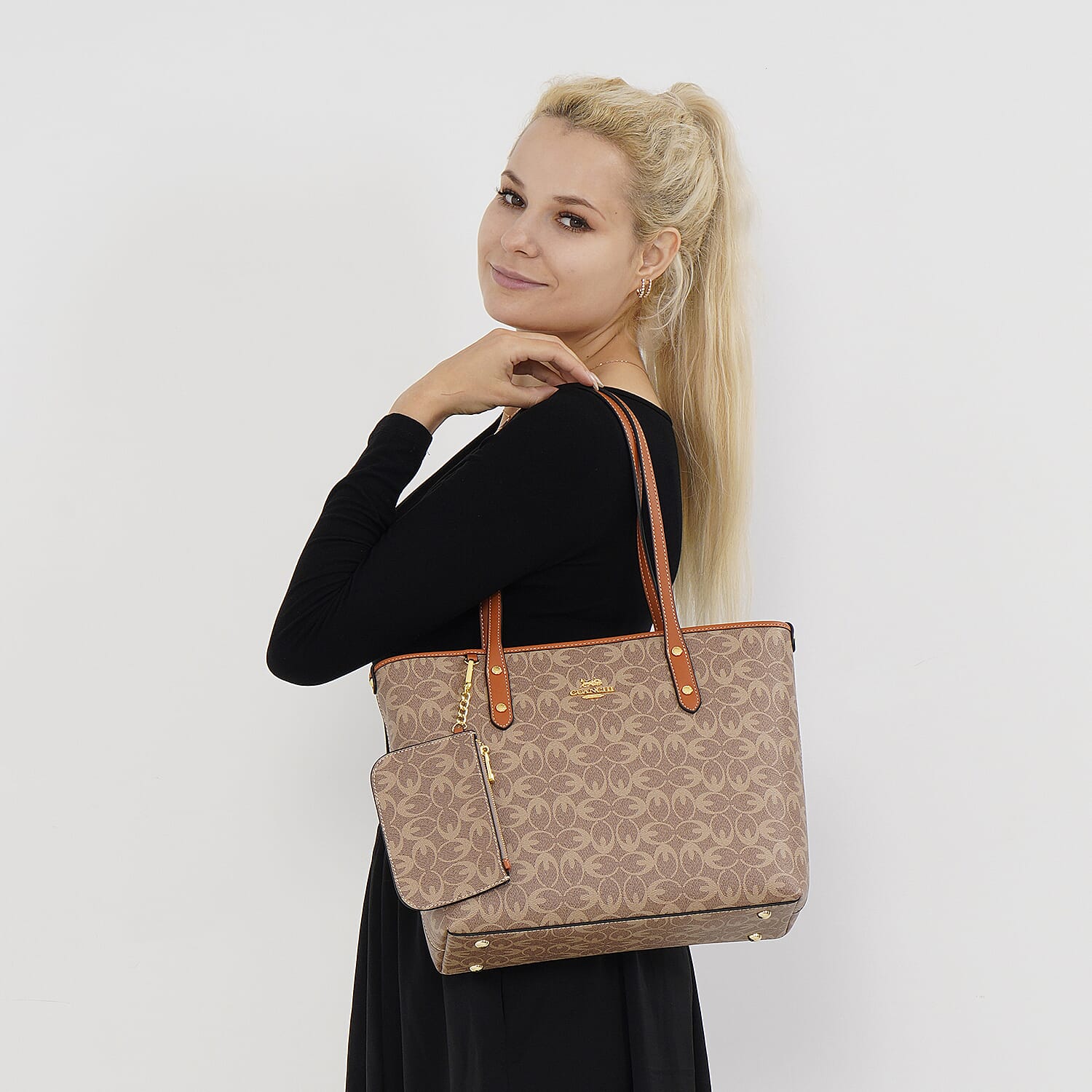  GUANCHI Tote Bag with Detachable Coin Pouch - Off White