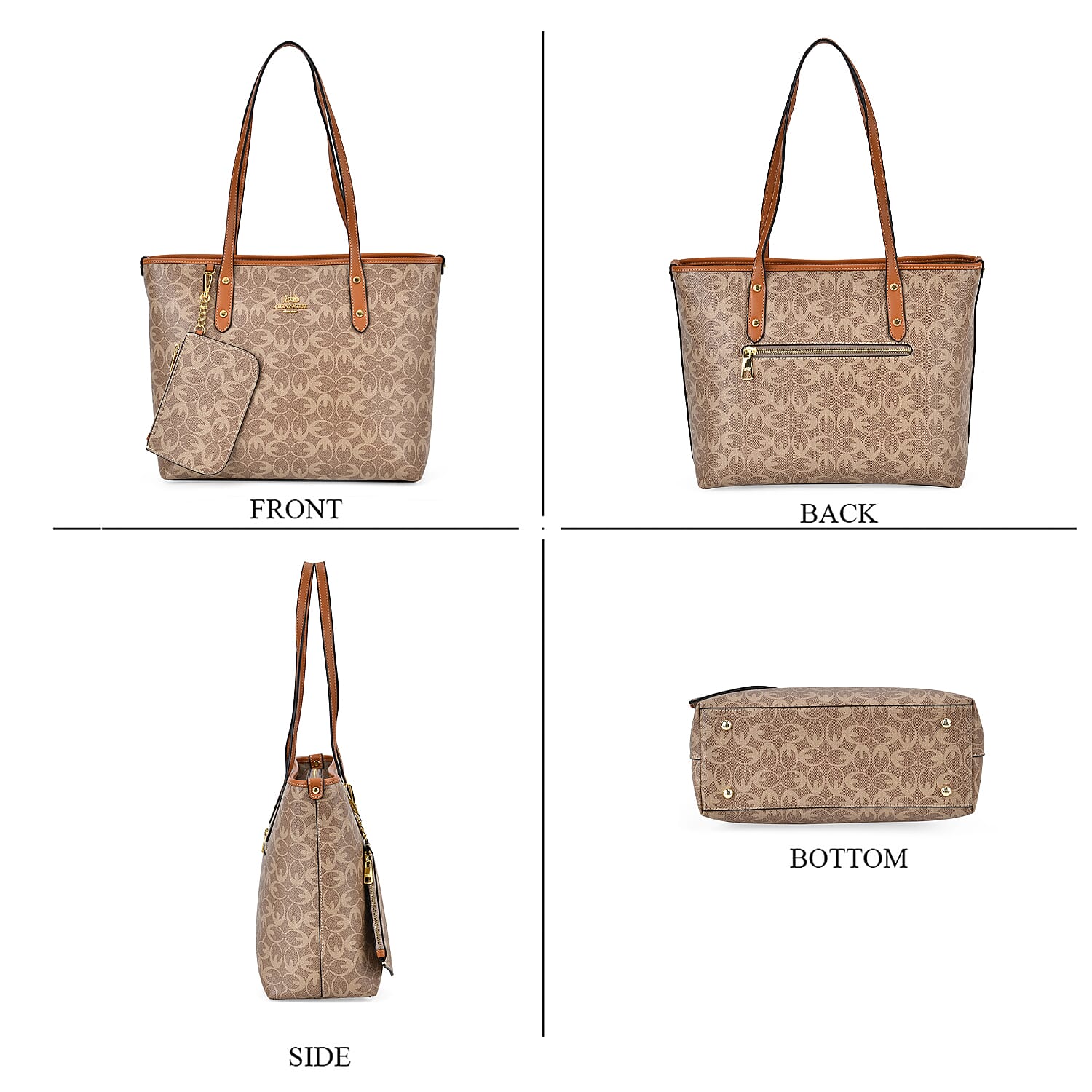  GUANCHI Tote Bag with Detachable Coin Pouch - Off White