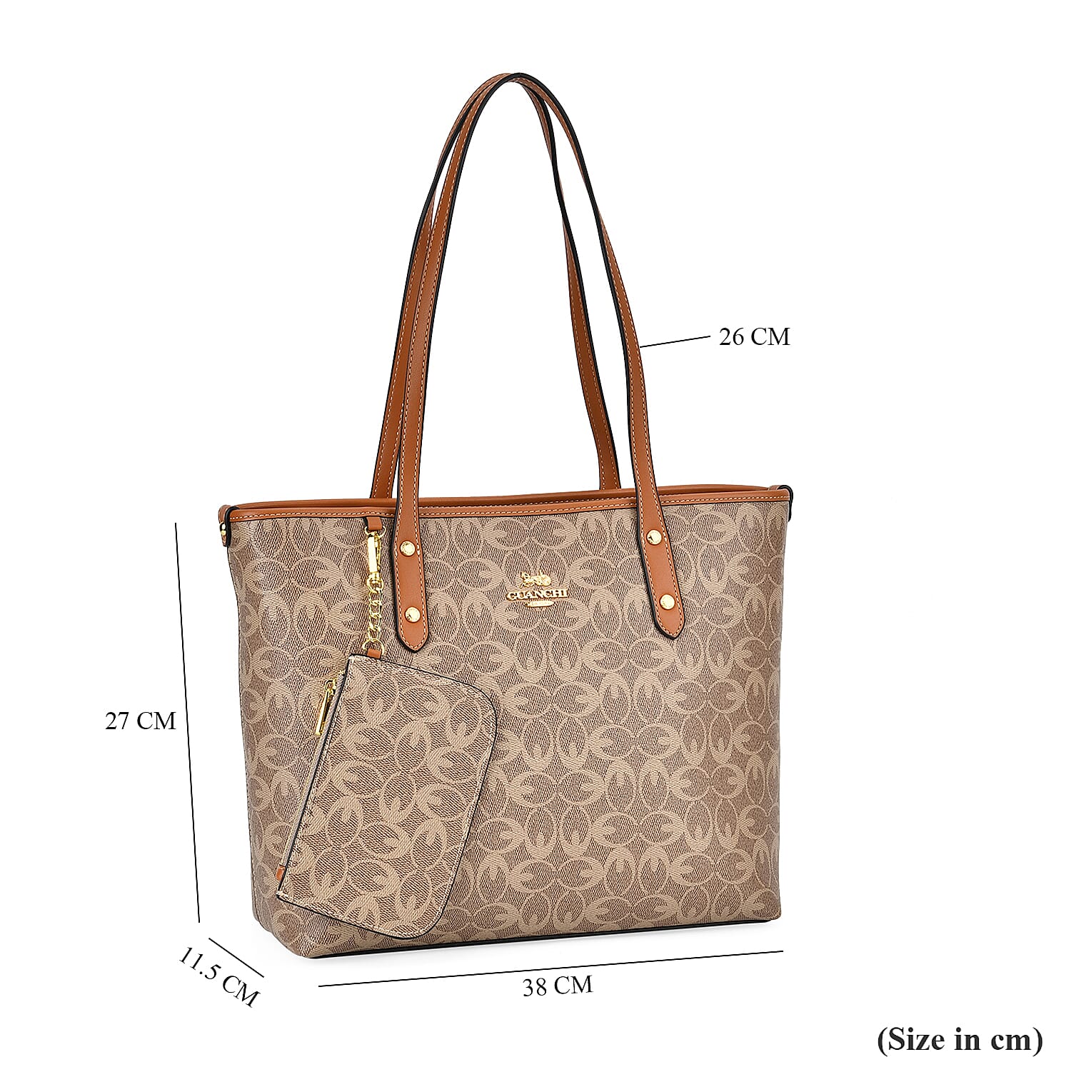  GUANCHI Tote Bag with Detachable Coin Pouch - Off White