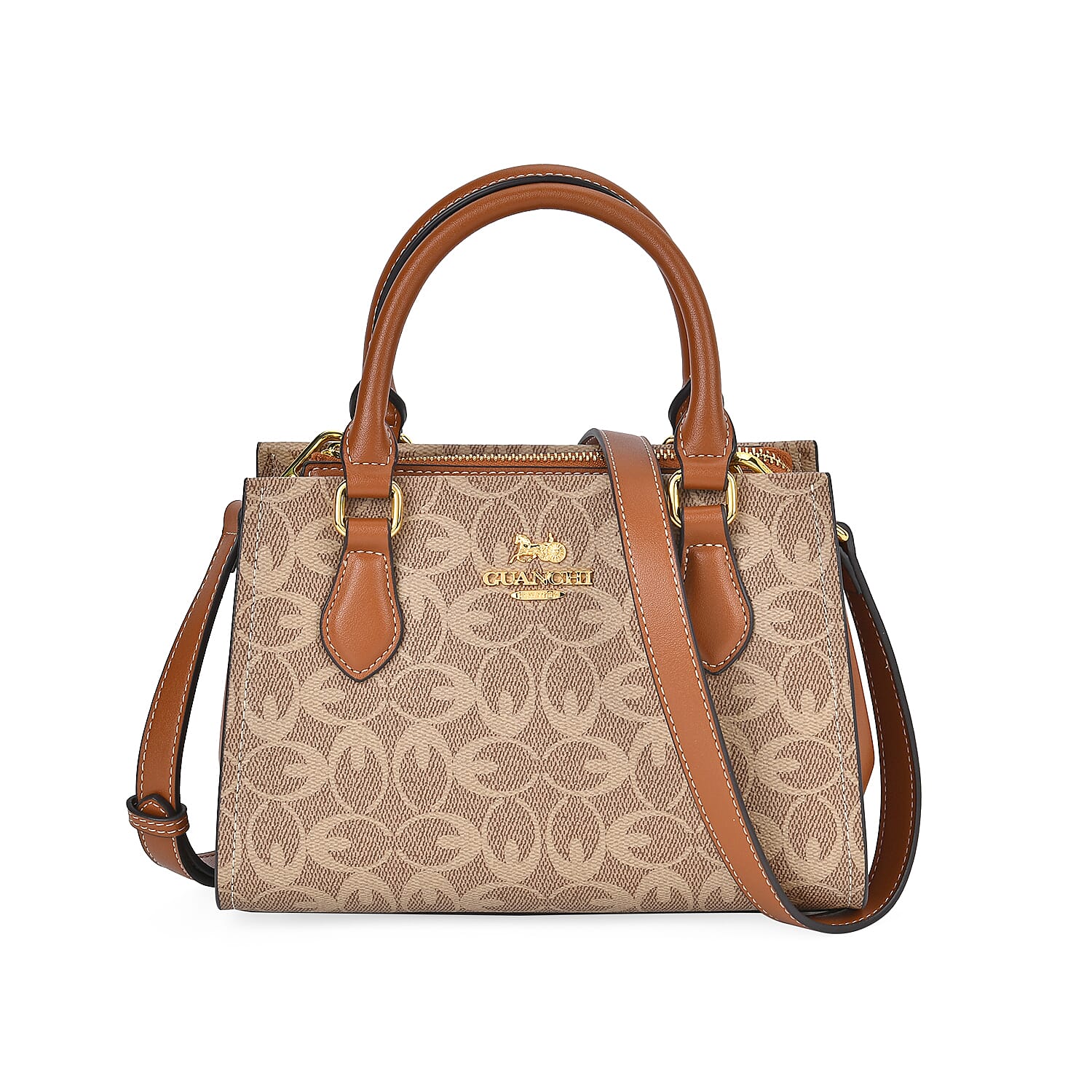 Guanchi Crossbody Bag with Handle Drop - Brown