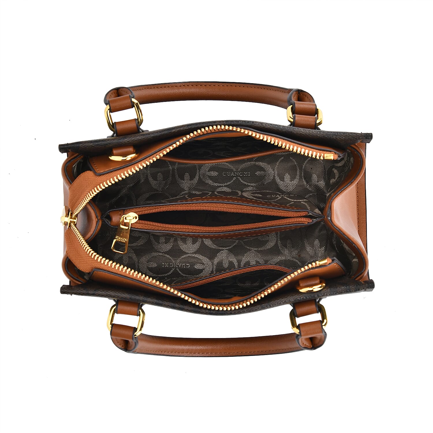 GUANCHI Crossbody Bag with Handle Drop - Dark Coffee & Brown