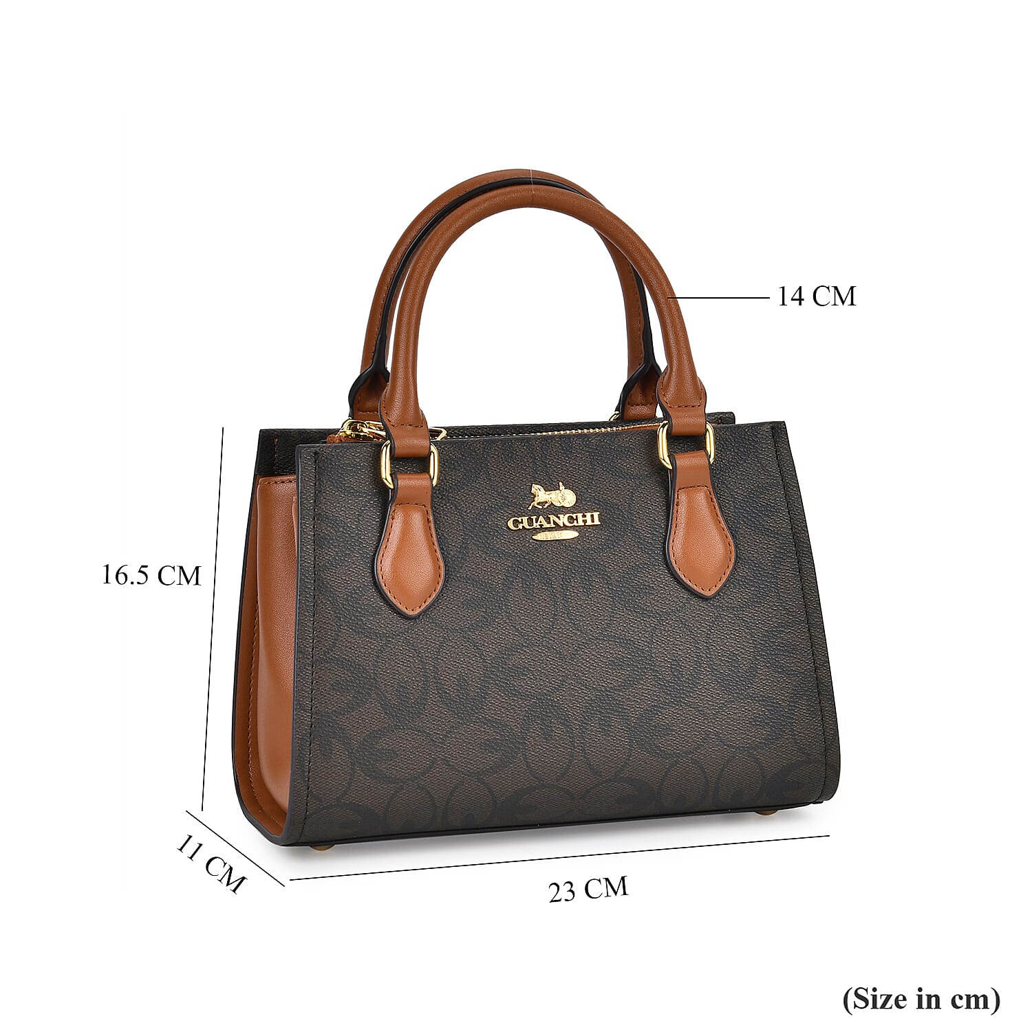 GUANCHI Crossbody Bag with Handle Drop - Dark Coffee & Brown