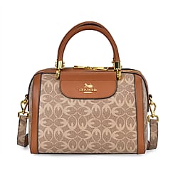 GUANCHI Crossbody Bag with Handle Drop - Dark Coffee & Brown