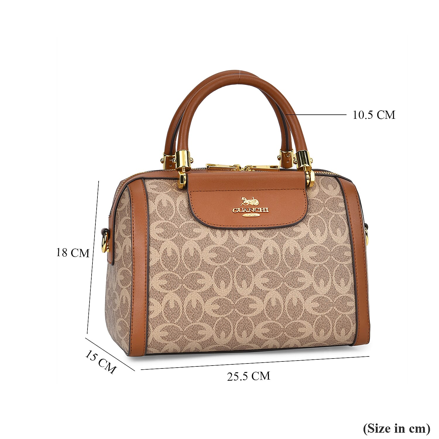 GUANCHI Crossbody Bag with Handle Drop - Brown