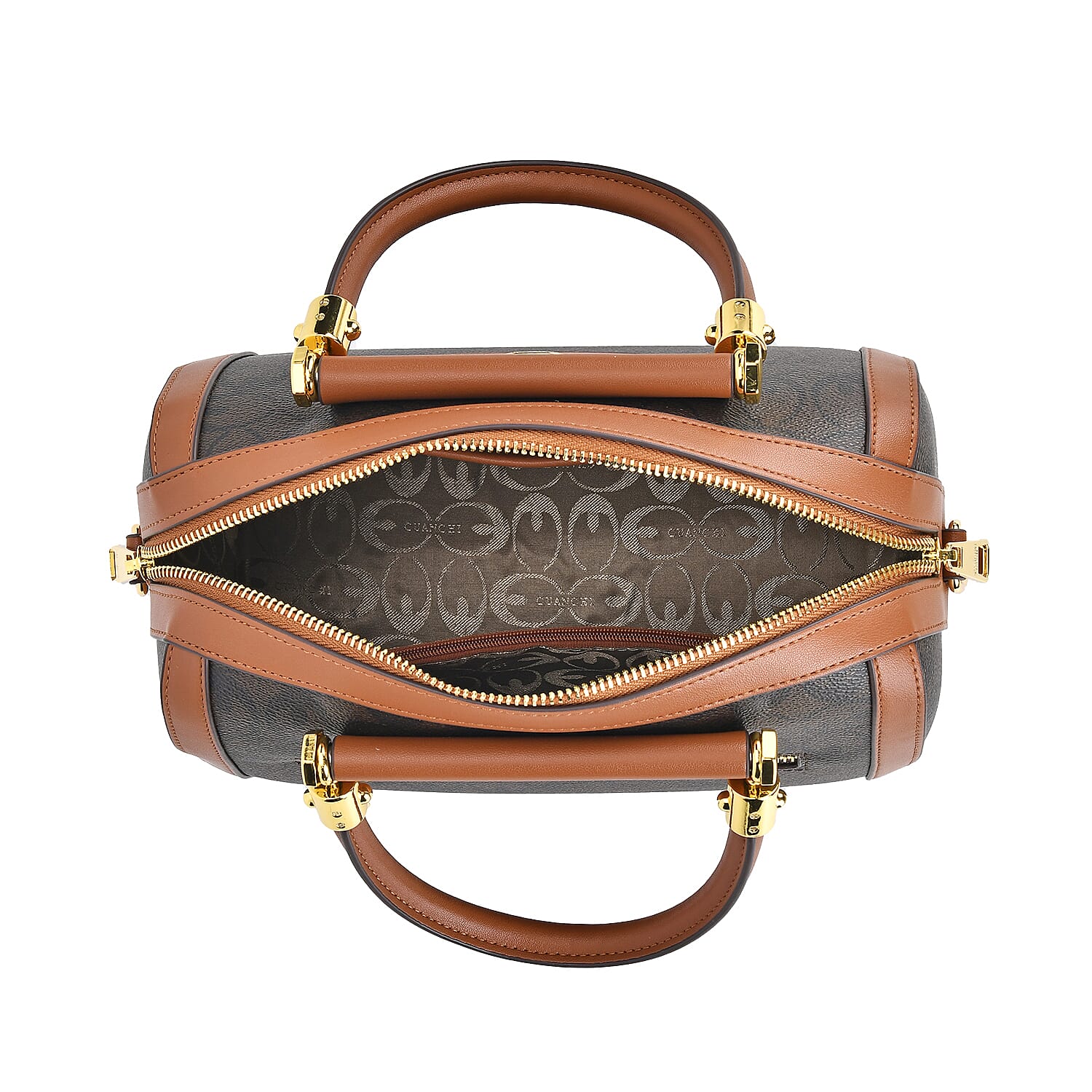 GUANCHI Crossbody Bag with Handle Drop - Dark Coffee & Brown