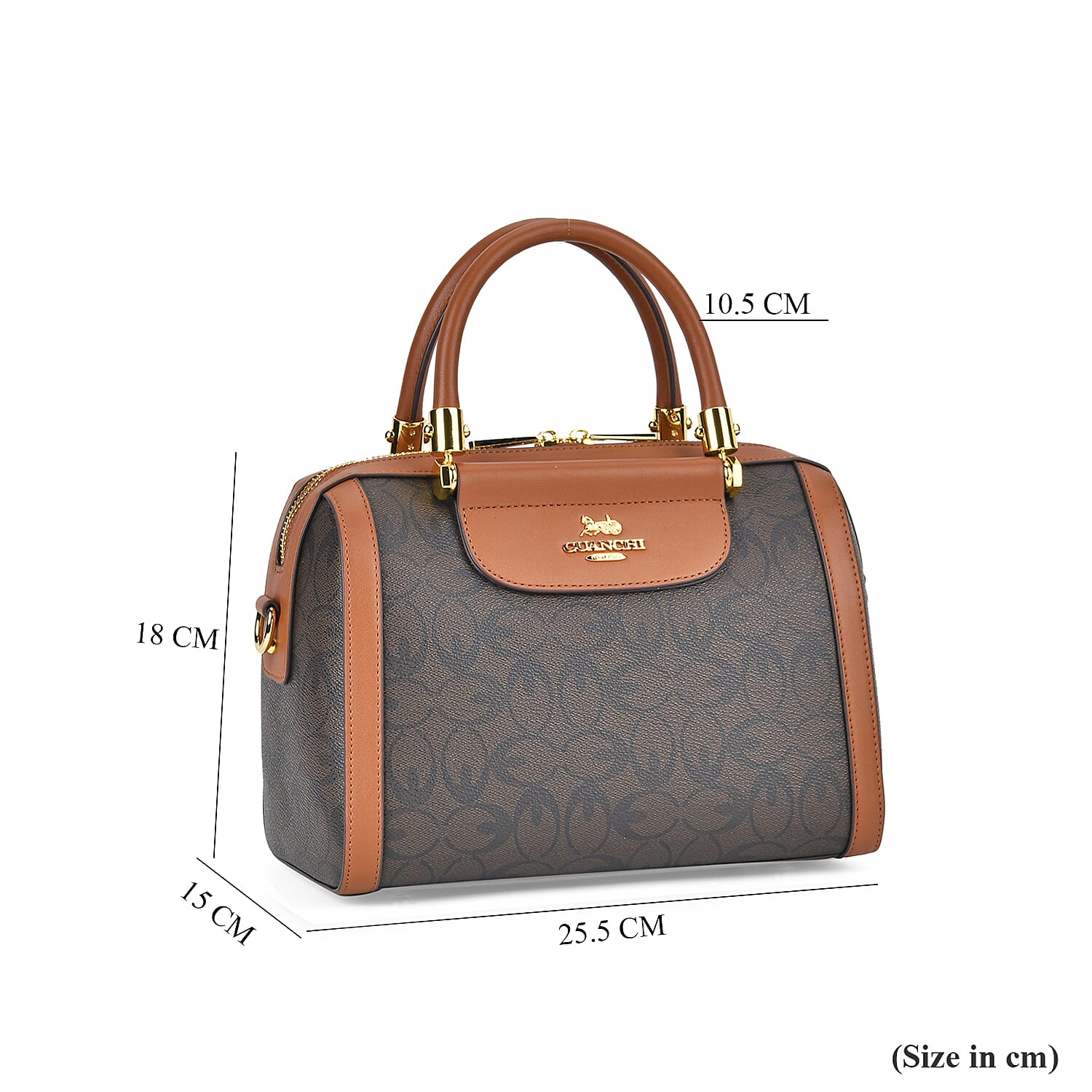 GUANCHI Crossbody Bag with Handle Drop - Dark Coffee & Brown