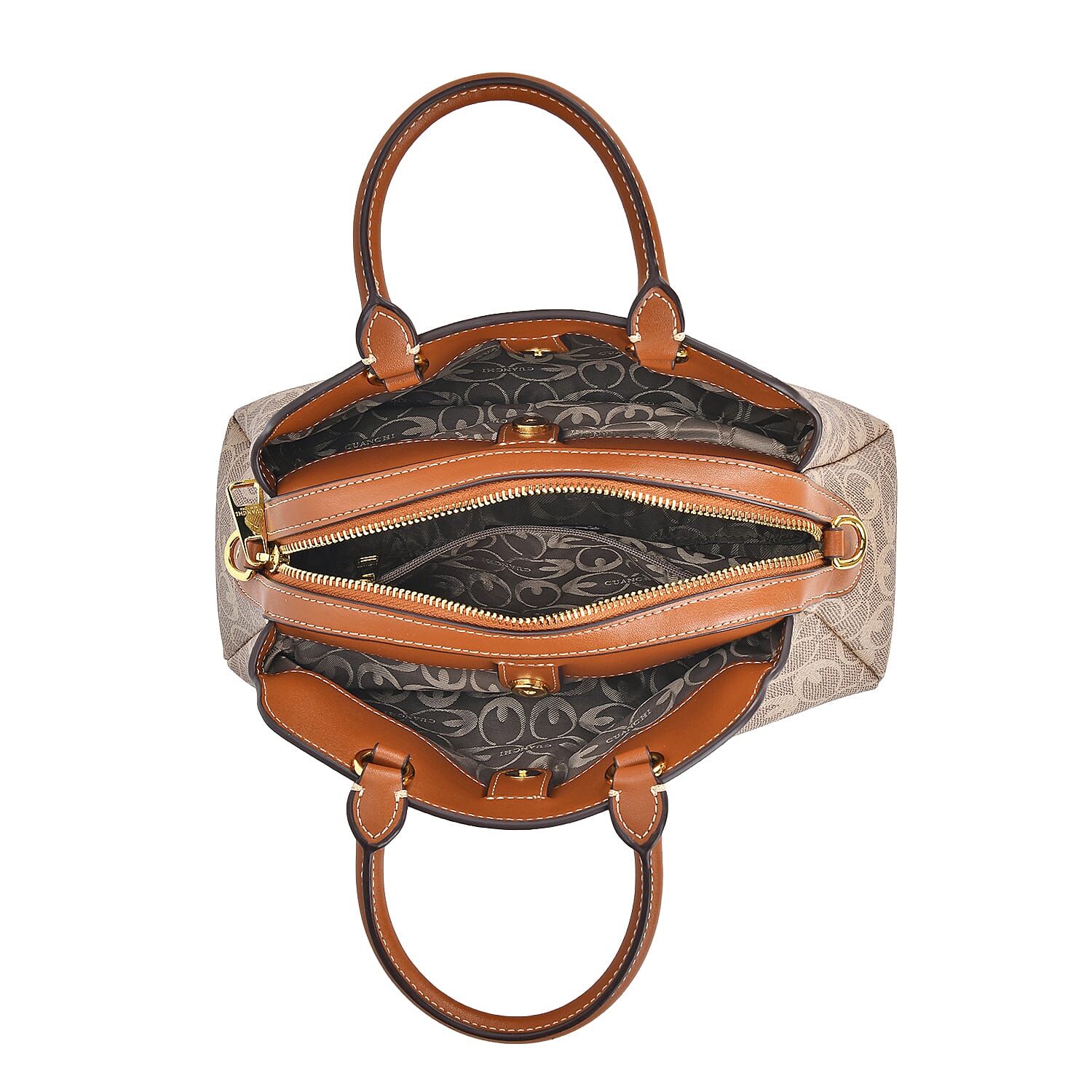 GUANCHI Crossbody Bag with Handle Drop - Brown