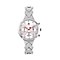 WILLIAM HUNT Japan Movt. White Dial 5 ATM Water Resistant Moissanite Watch with Stainless Steel Chain Strap