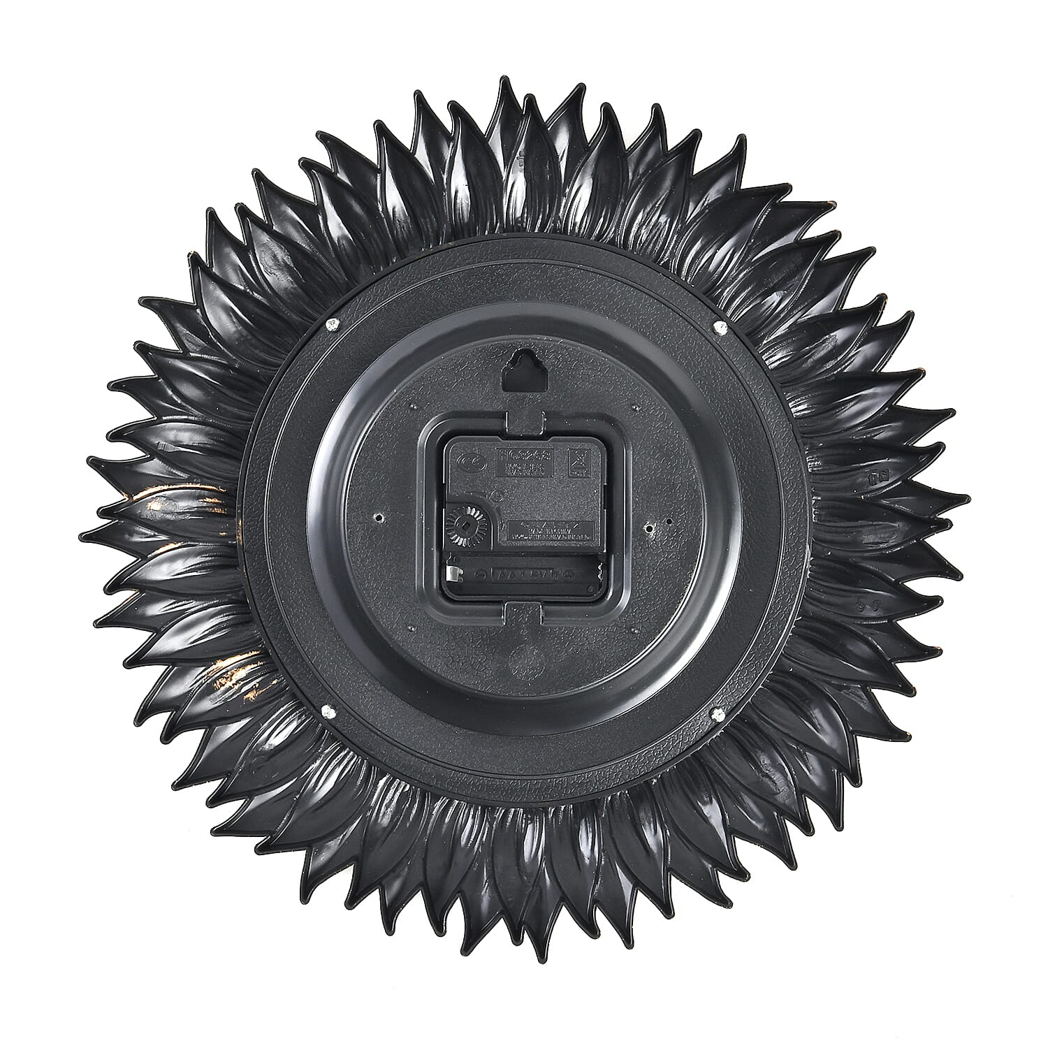 Set of 2 Round Floral Design Analog Wall Clock - Gold & Silver - Sunflower