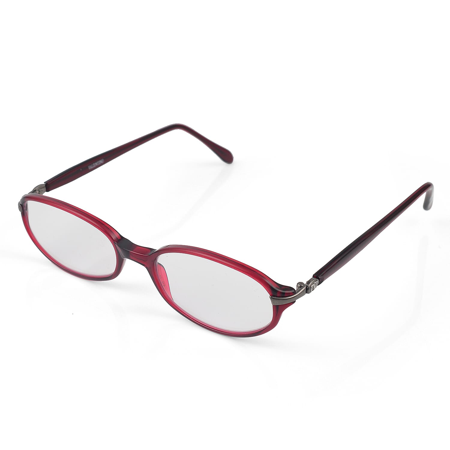 Designer Closeout - VALENTINO Rectangular Unisex Readers (Power 2.0 D) - Red