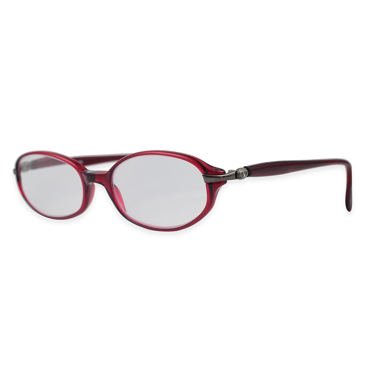 Designer Closeout - VALENTINO Rectangular Unisex Readers (Power 2.5 D) - Red