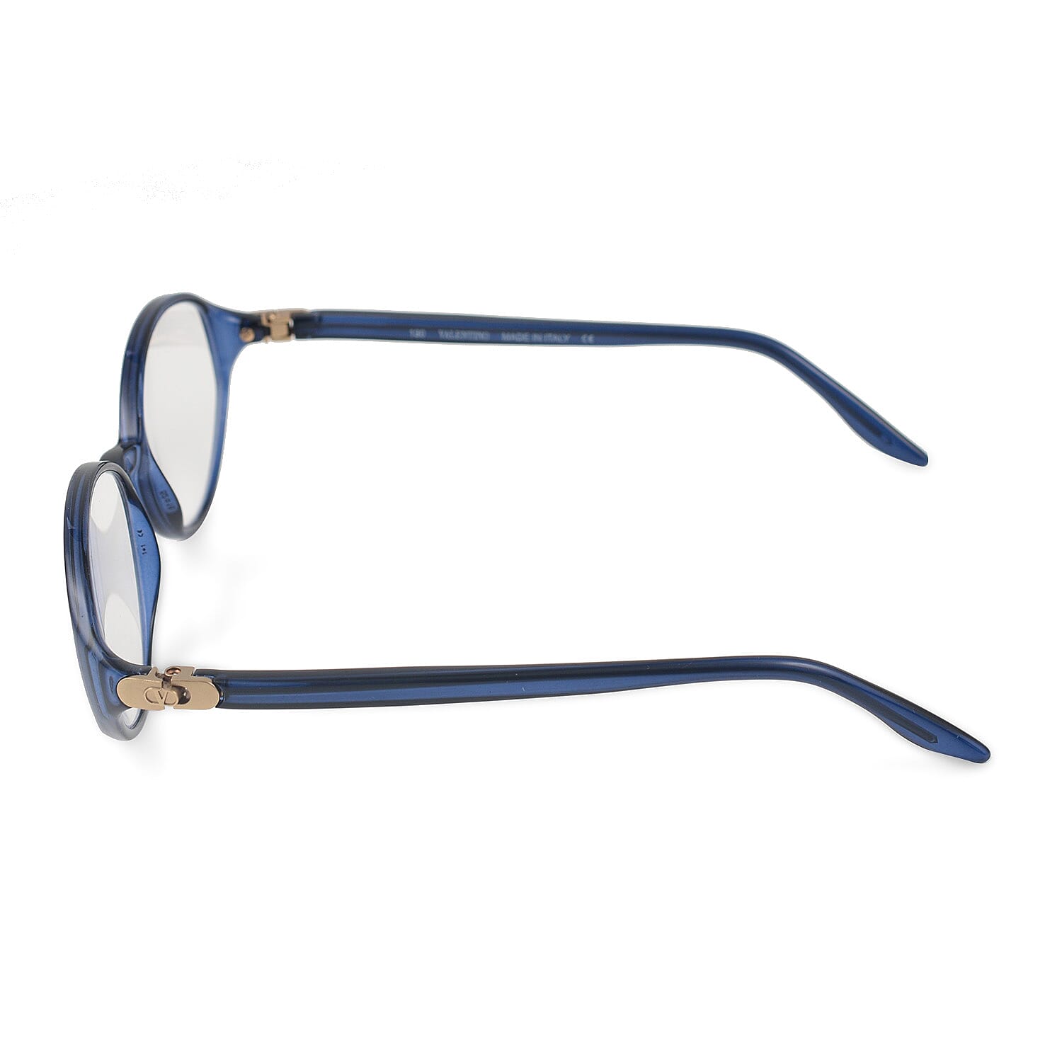 Designer Closeout - VALENTINO Rectangular Unisex Oval Readers (Power 2.50) - Blue Heather