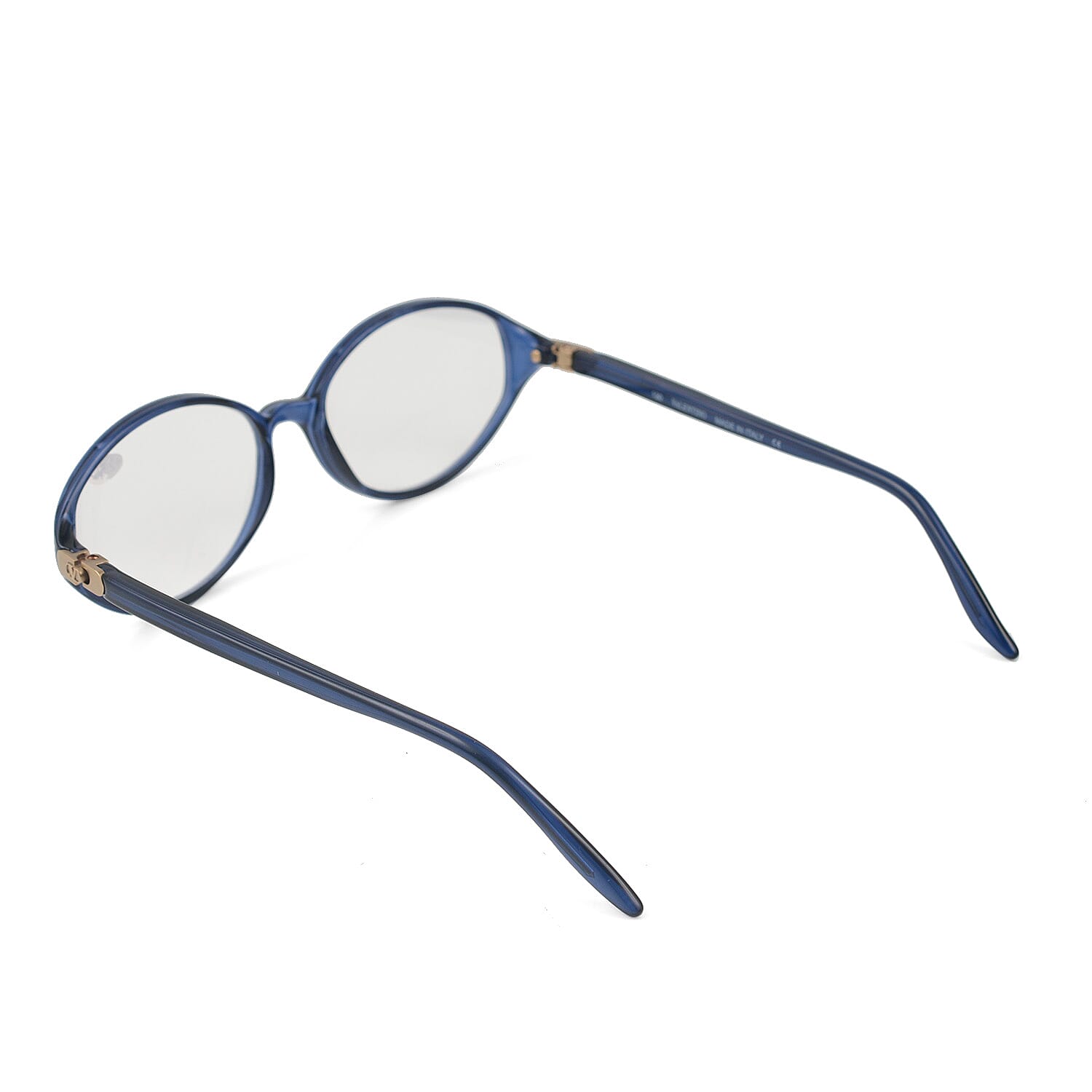 Designer Closeout - VALENTINO Rectangular Unisex Oval Readers (Power 2.50) - Blue Heather