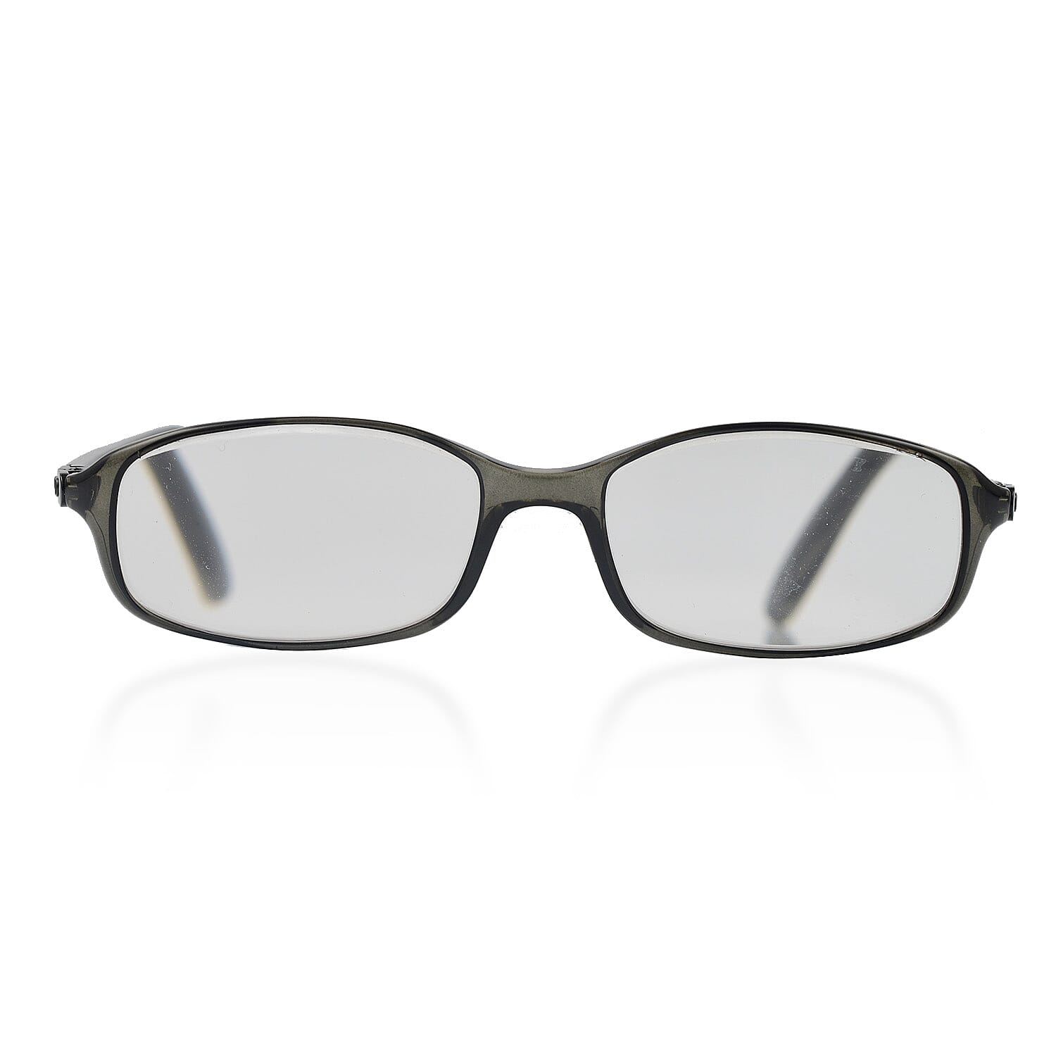 Designer Closeout - VALENTINO Oval Unisex Readers (Power 3.0 D) - Dark Grey