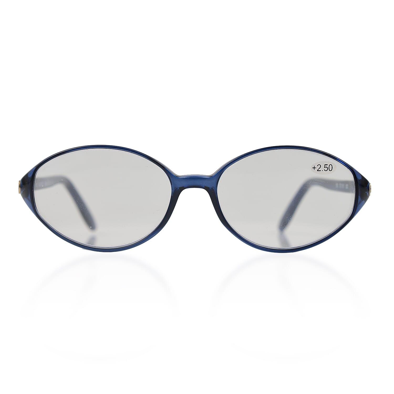 Designer Closeout - VALENTINO Rectangular Unisex Oval Readers (Power 3.00) - Blue Paisley