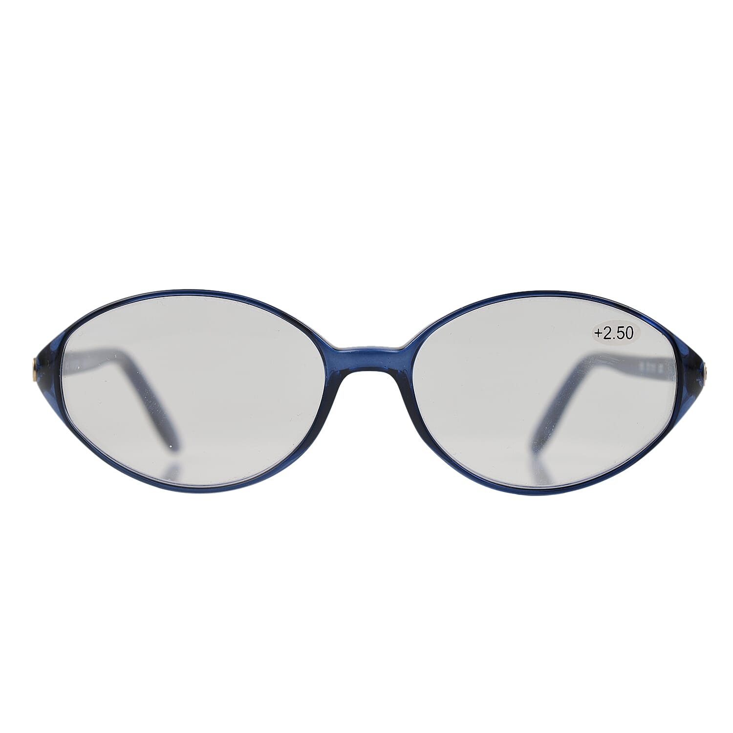 Designer Closeout - VALENTINO Rectangular Unisex Oval Readers (Power 3.00) - Blue Heather
