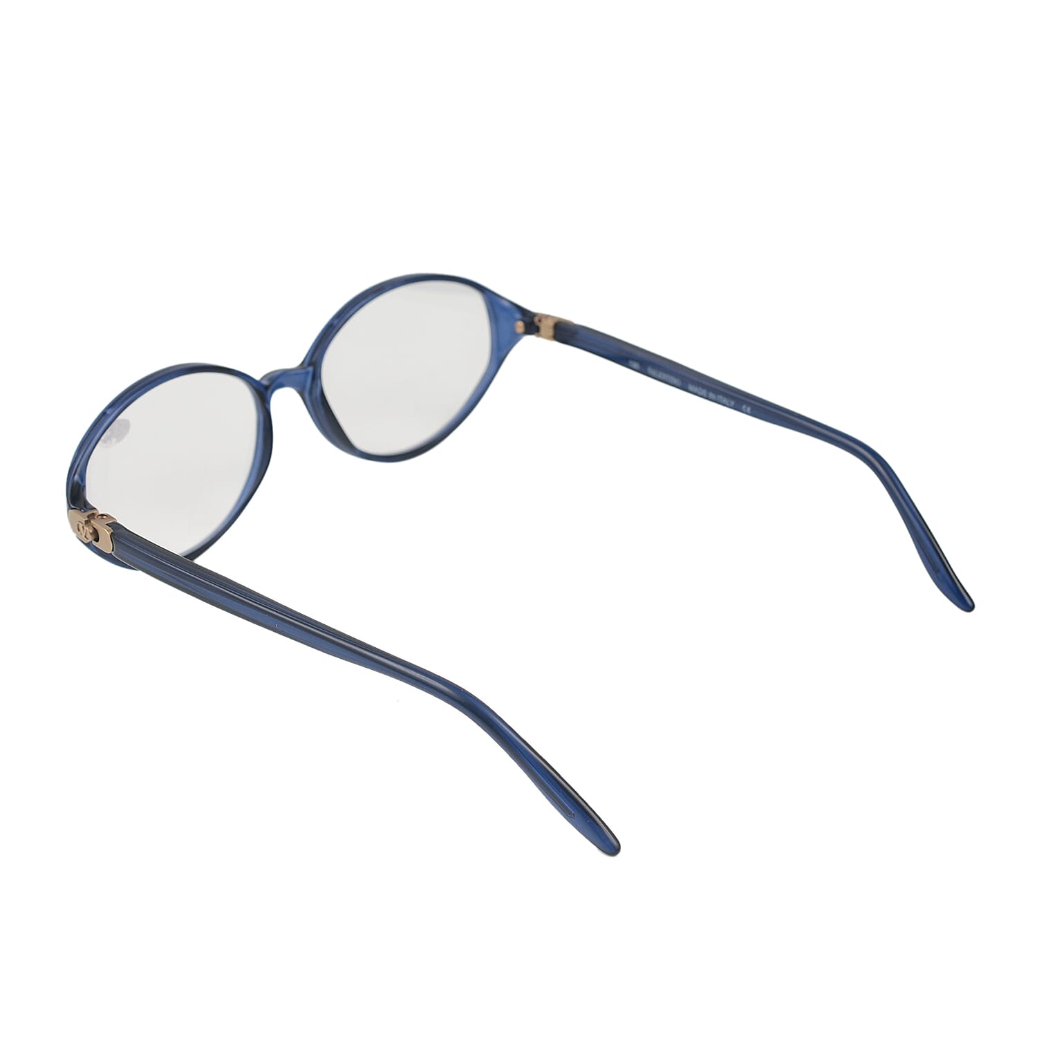 Designer Closeout - VALENTINO Rectangular Unisex Oval Readers (Power 3.00) - Blue Heather