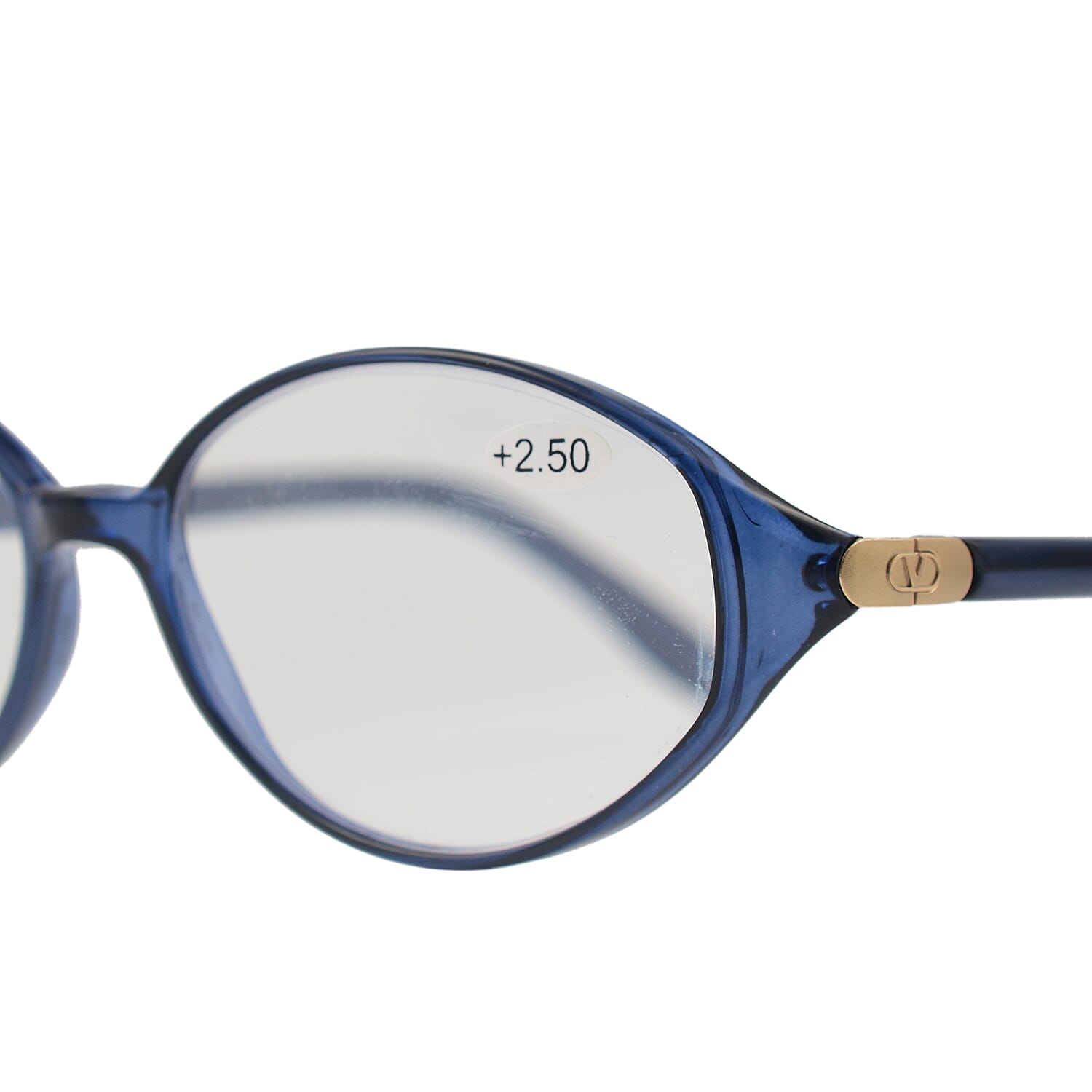 Designer Closeout - VALENTINO Rectangular Unisex Oval Readers (Power 3.00) - Blue Heather