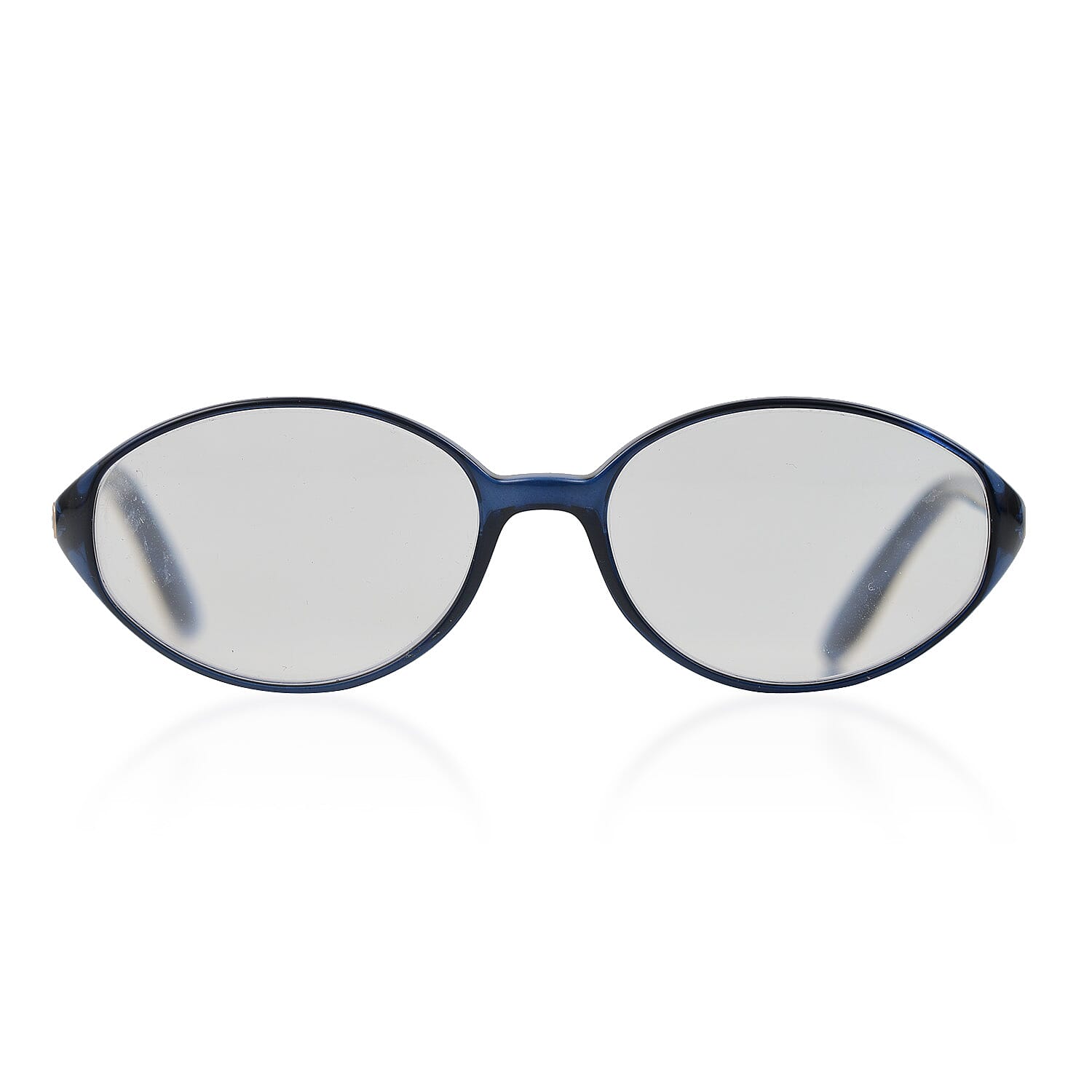 Designer Closeout - VALENTINO Rectangular Unisex Oval Readers (Power 3.50) - Blue Paisley