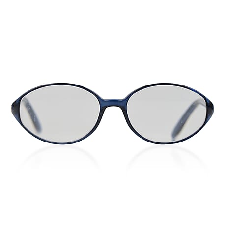 Designer Closeout - VALENTINO Rectangular Unisex Oval Readers (Power 3.50) - Blue Paisley