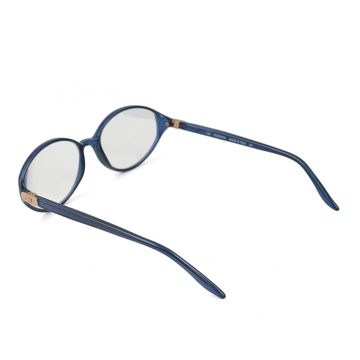 Designer Closeout - VALENTINO Rectangular Unisex Oval Readers (Power 3.50) - Blue Heather