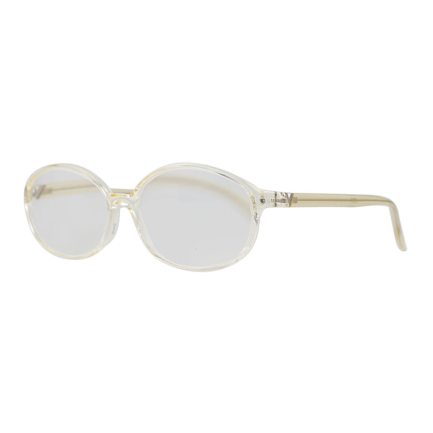 Designer Closeout - VALENTINO Rectangular Unisex Readers (Power 3.5 D) - Crystal