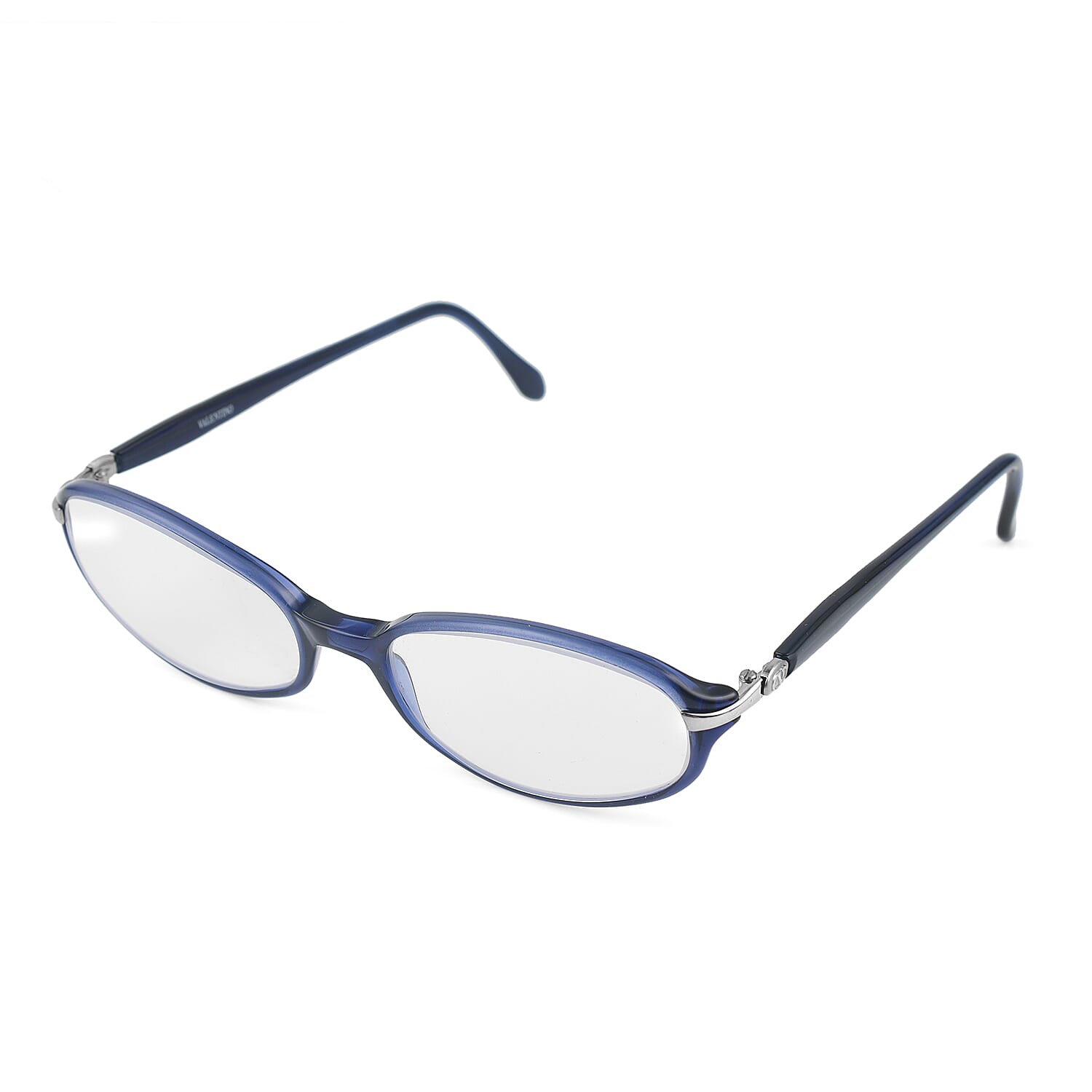 Designer Closeout - VALENTINO Rectangular Unisex Readers (Power 4.0 D) - Blue