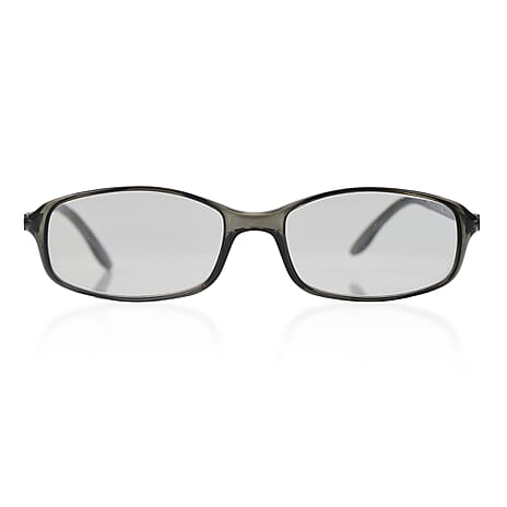 Designer Closeout - VALENTINO Oval Unisex Readers (Power 4.0 D) - Dark Grey